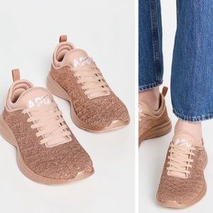 NWOB APL Techloom Phantom Sneakers Rose Gold Glitter Sparkle 7.5 New Without Box
